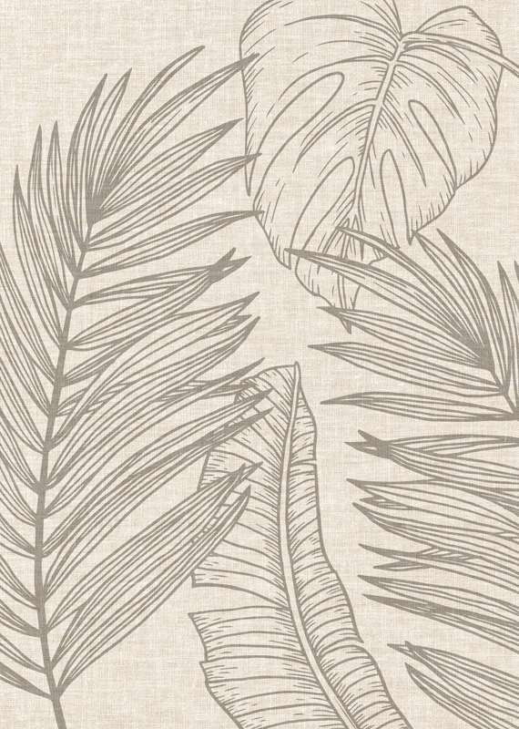 Alfombra vinilo flores efecto tejido tropical - TenVinilo