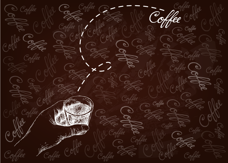 Alfombra vinílica frase motivo de bebida caligráfica - TenVinilo