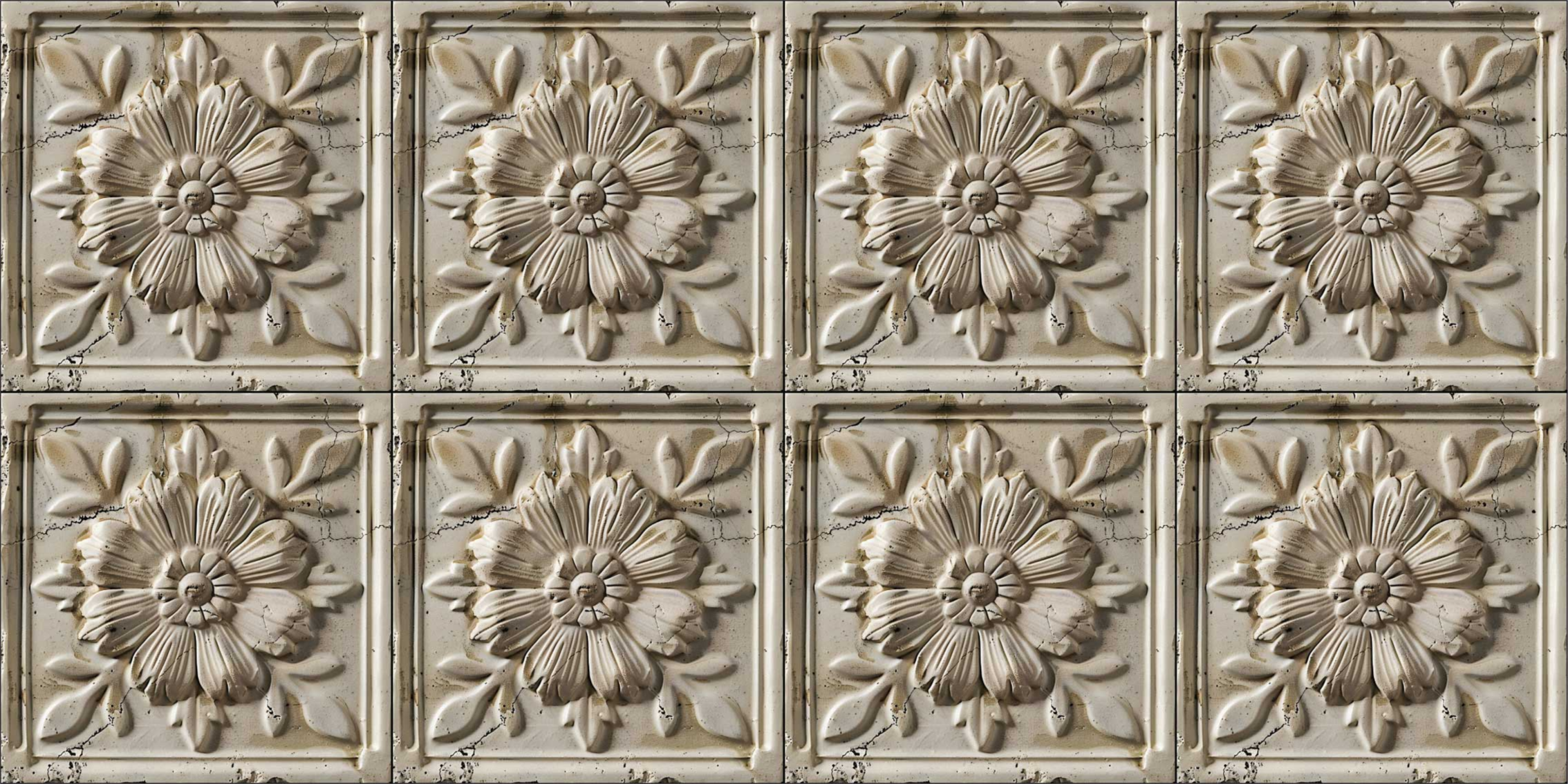 Alfombra vinílica beige azulejos antiguos - TenVinilo