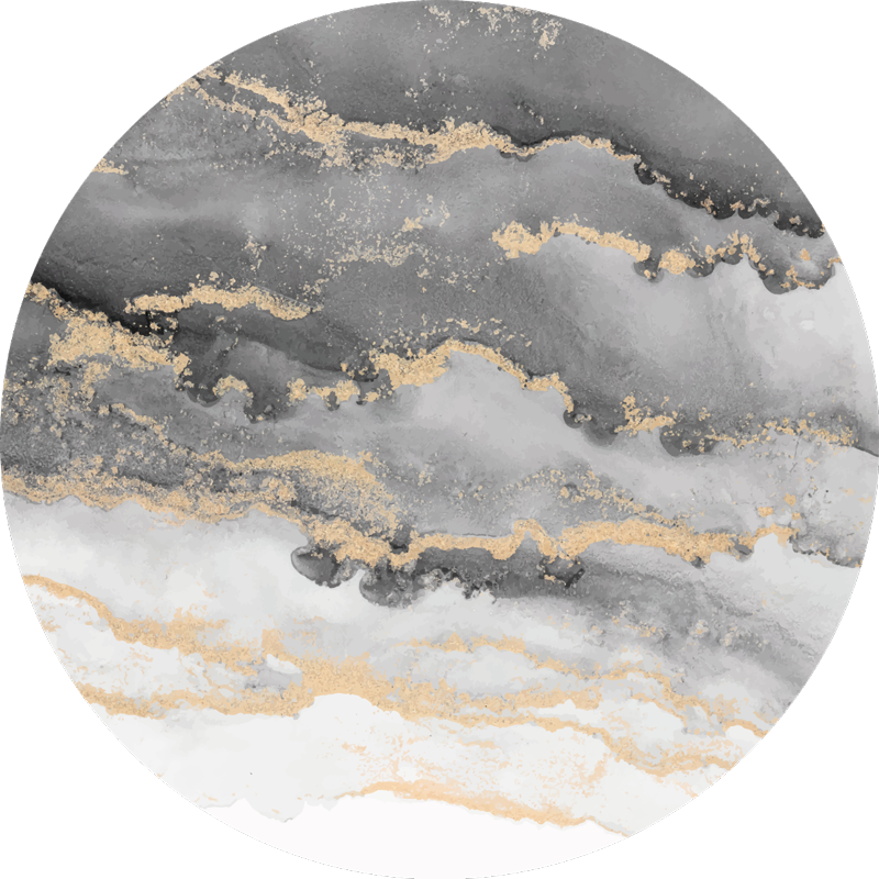 Alfombra vinílica efecto mármol gris con detalles dorados - TenVinilo