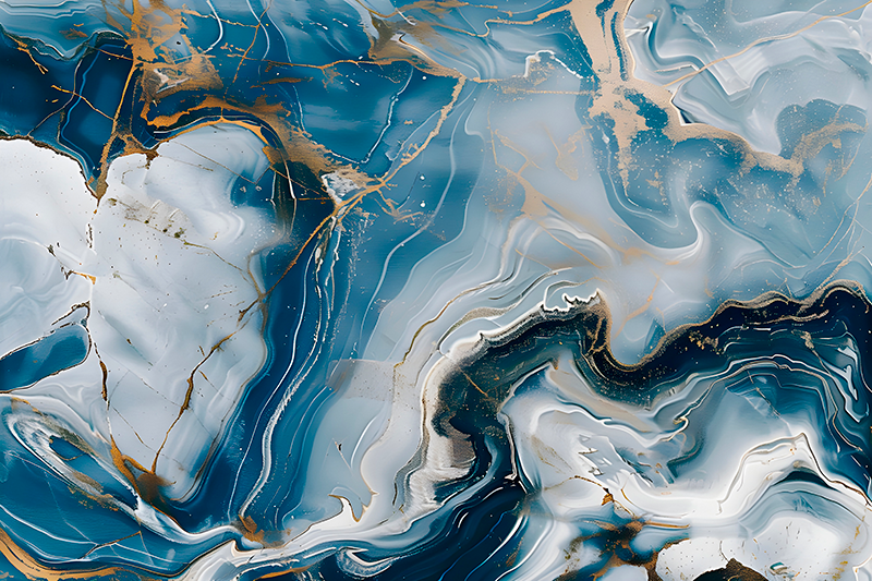 Alfombra vinílica efecto mármol colores azul marino y blanco - TenVinilo