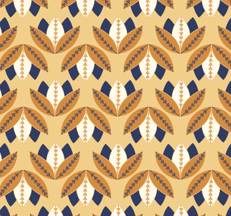 Papel tapiz floral patrón floral abstracto - TenVinilo