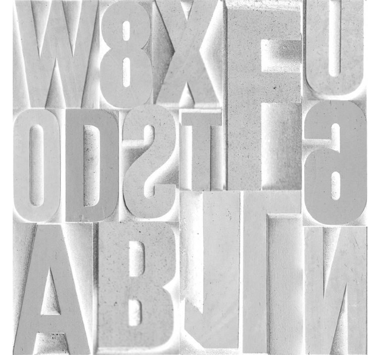 Papel tapiz letras letras grises 3d - TenVinilo