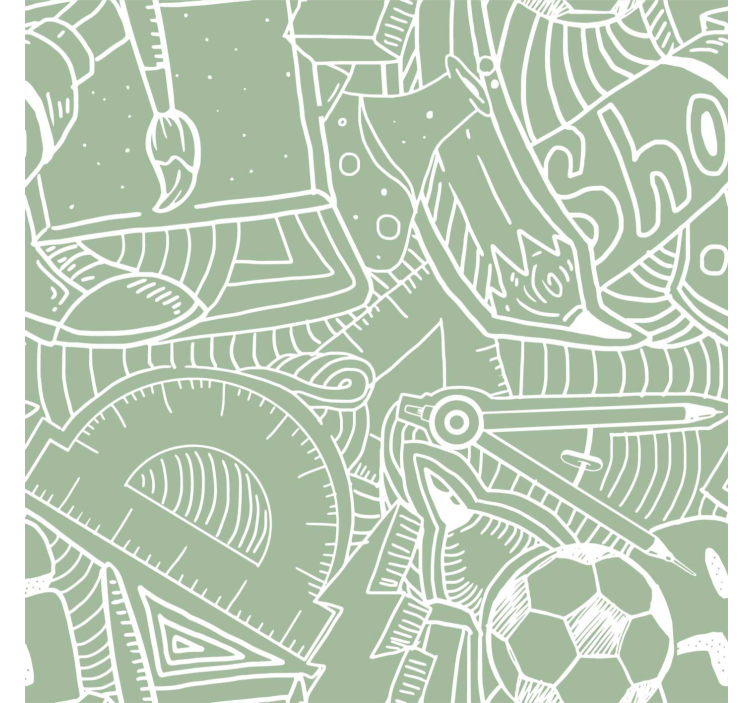 Papel tapiz juvenil tiza escolar verde - TenVinilo