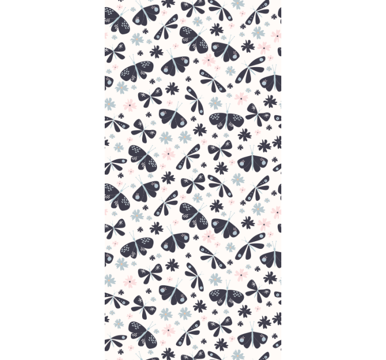 Papel tapiz mariposas patrones de lazos florales - TenVinilo