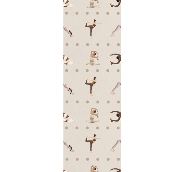 Papel tapiz arte figuras de posturas de yoga - TenVinilo