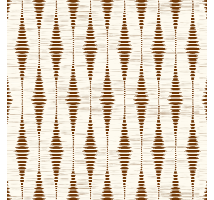 Papel tapiz geométrico rabaul ikat marrón chocolate - TenVinilo