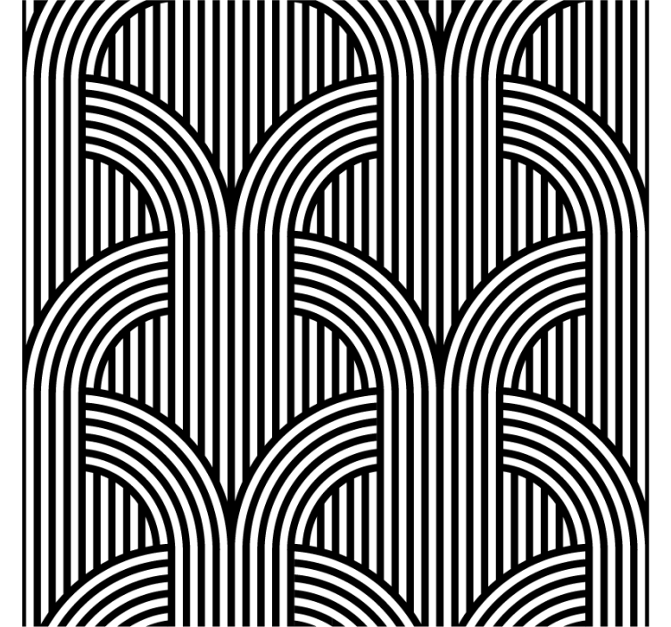 Papel tapiz ornamental arcos en blanco y negro - TenVinilo