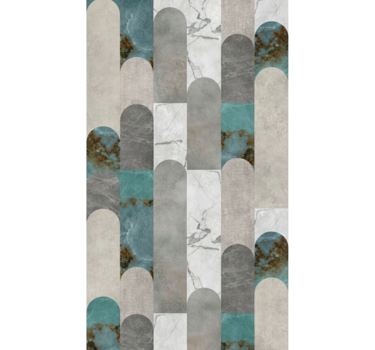 Papel tapiz para sala mosaico de mármol arqueado - TenVinilo