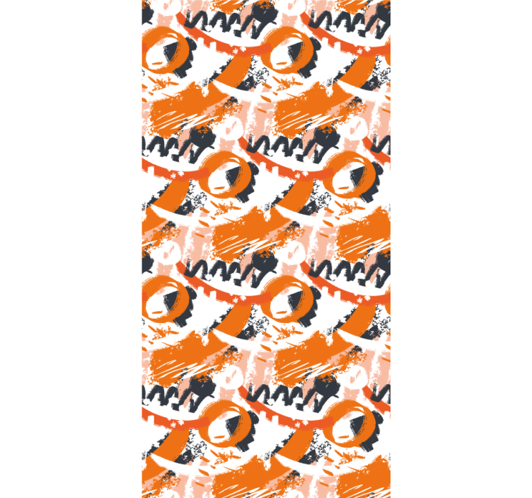 Papel tapiz ornamental trazos de acuarela naranja - TenVinilo