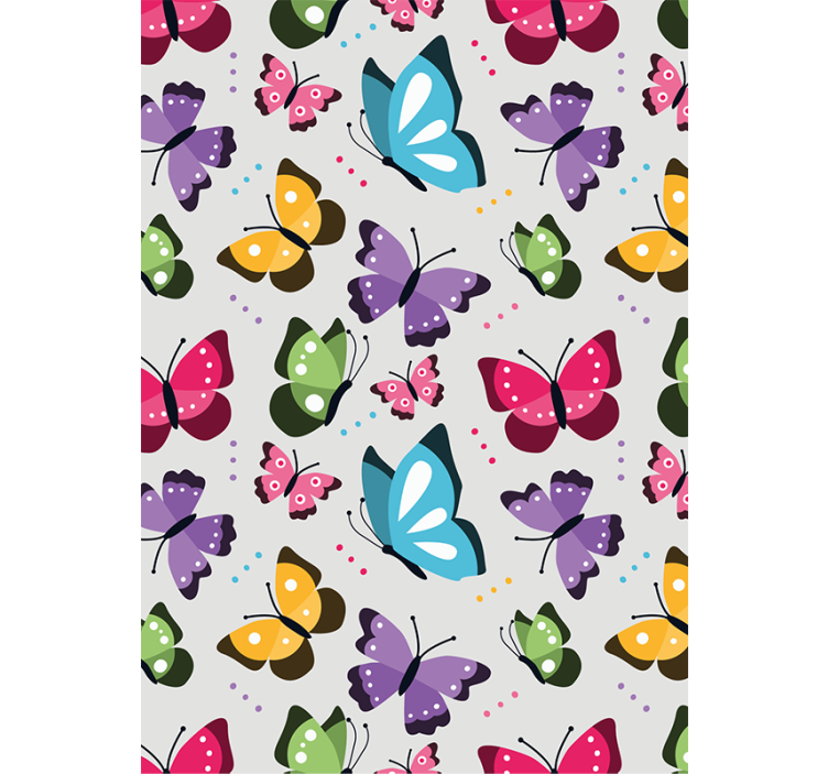 Papel tapiz animales mariposas voladoras coloridas - TenVinilo