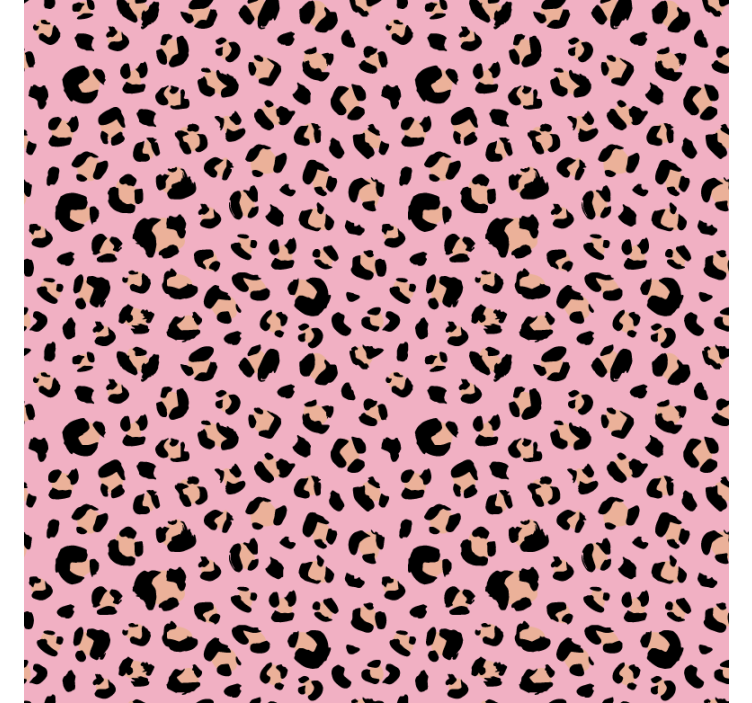 Papel tapiz animales leopardo acuarela negro y rosa - TenVinilo