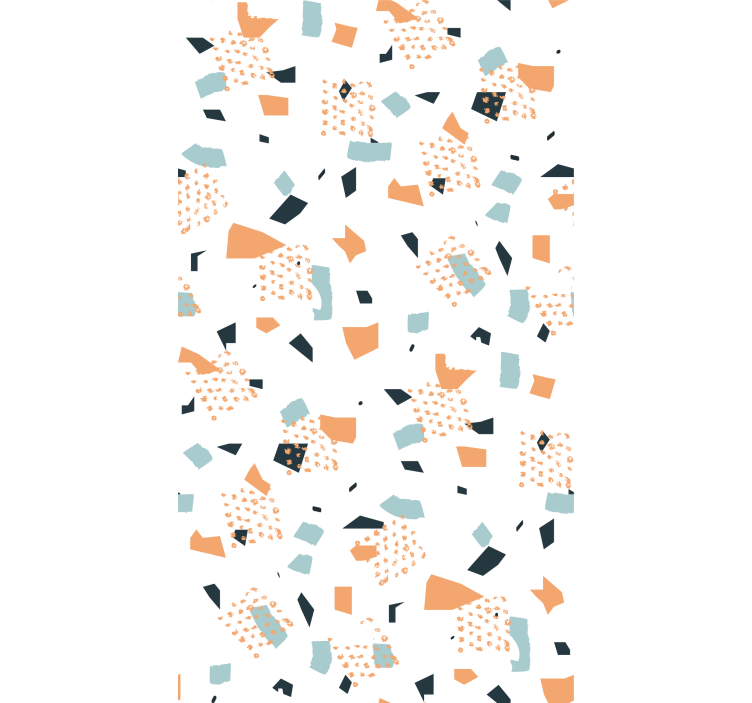 Papel tapiz pasillo patrón de figuras pasteles irregulares - TenVinilo