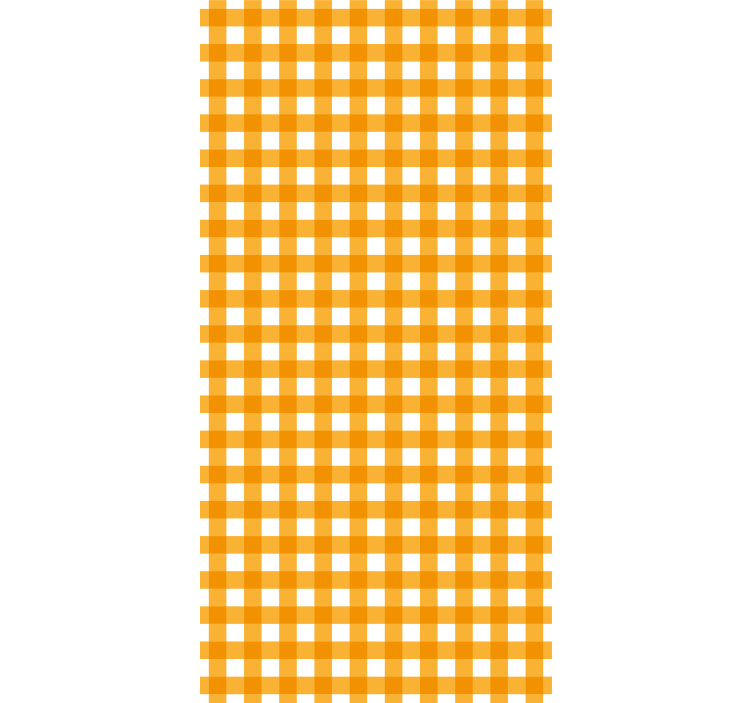 Papel tapiz pasillo cuadros naranjas y blancos - TenVinilo