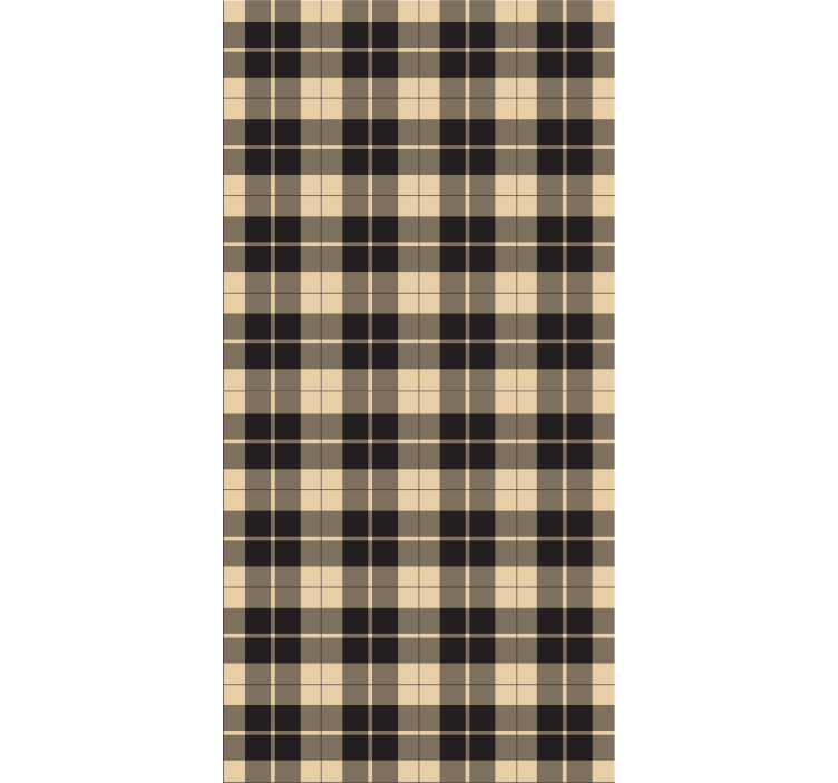 Papel tapiz pasillo cuadrados beige con líneas negras - TenVinilo