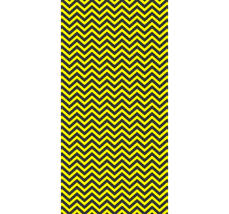 Papel tapiz pasillo diseño zigzag negro y amarillo - TenVinilo