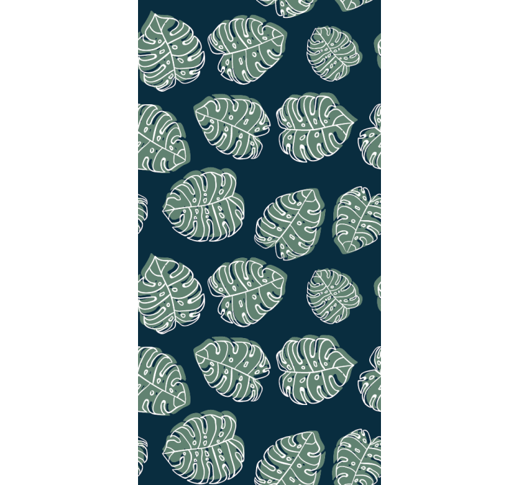 Papel tapiz naturaleza monstera deliciosa verde y azul - TenVinilo