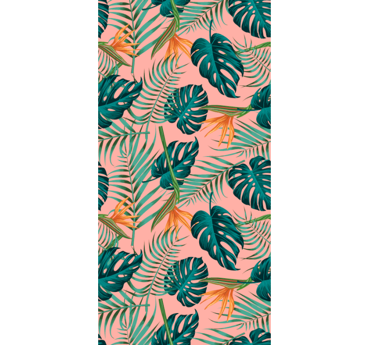 Papel tapiz naturaleza exhibición de hojas tropicales - TenVinilo