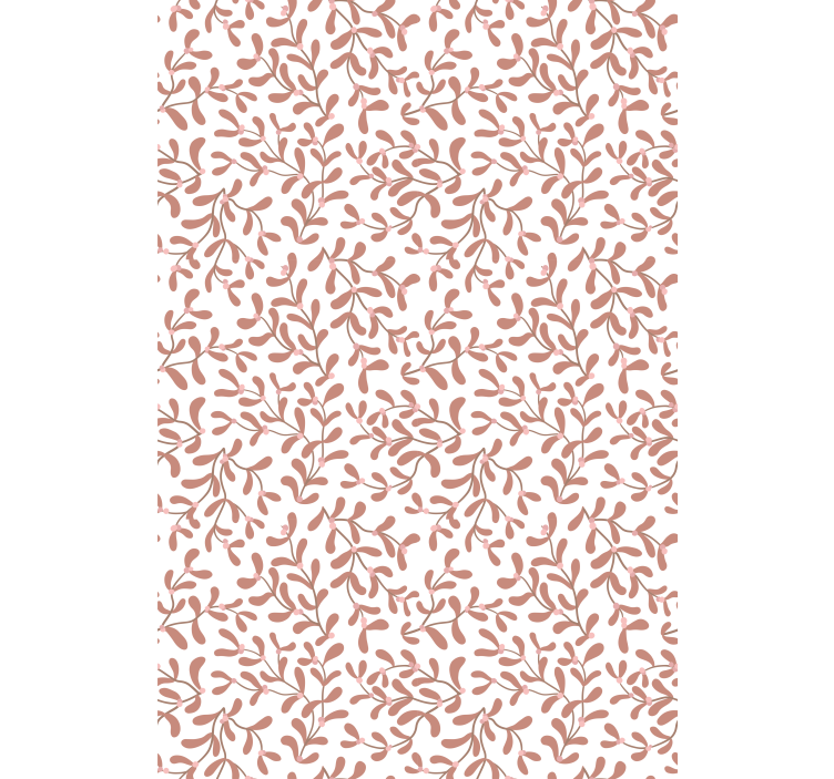 Papel tapiz naturaleza patrón de hojas pequeñas terracota - TenVinilo