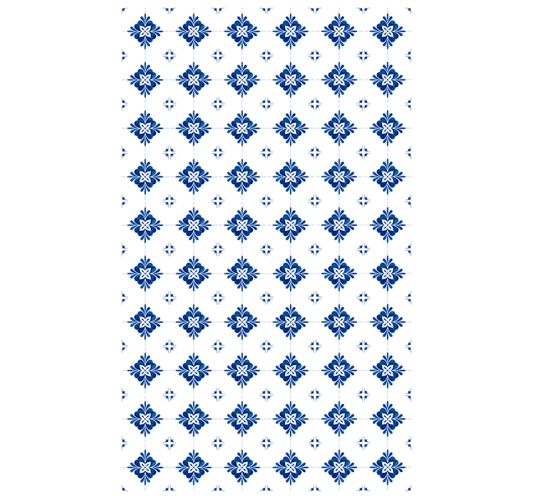 Papel tapiz azulejos motivo floral cerámico - TenVinilo
