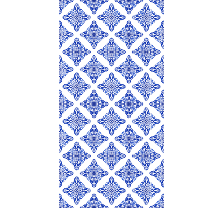 Papel tapiz azulejos azul estampado - TenVinilo
