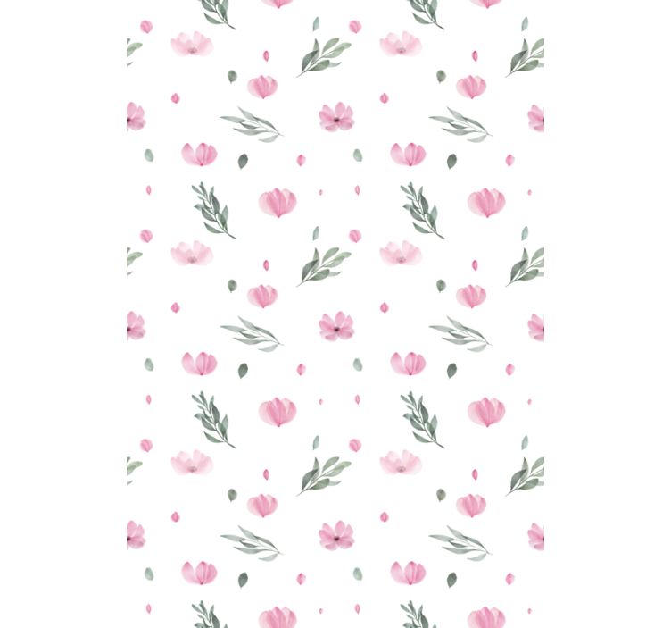 Papel tapiz infantil flores pequeñas minimalistas rosas - TenVinilo