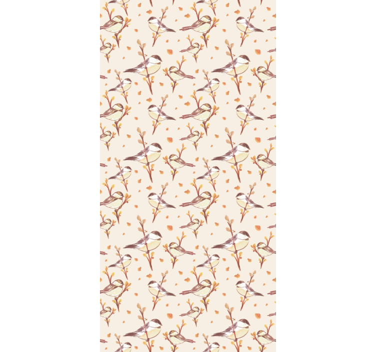 Papel tapiz infantil aquarella pájaros en ramas - TenVinilo