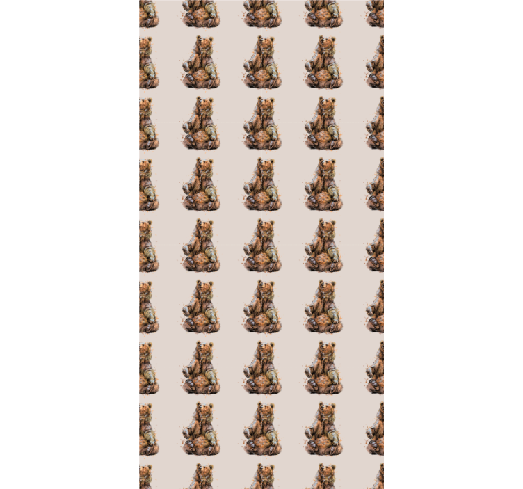 Papel tapiz infantil oso marrón - TenVinilo