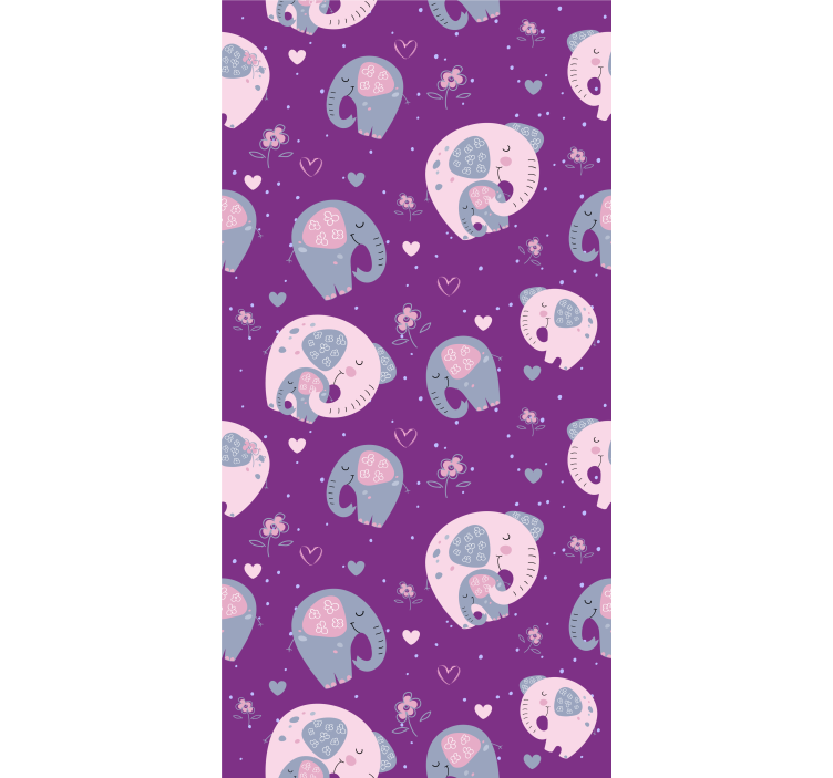 Papel tapiz infantil patrón de elefantes adorables - TenVinilo
