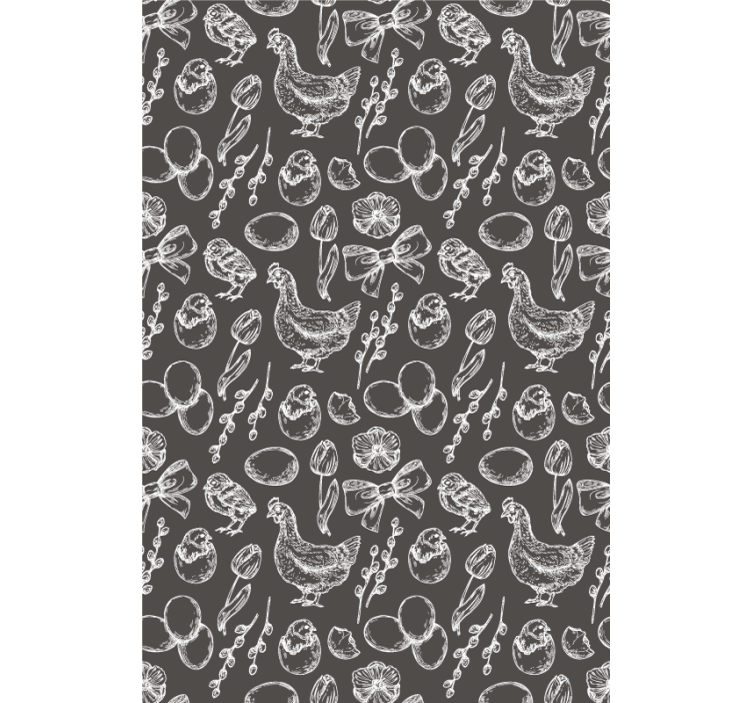 Papel tapiz infantil patrones de gallinas encantadoras - TenVinilo