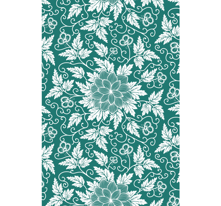 Papel tapiz para sala adorno floral vintage - TenVinilo