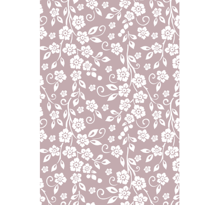 Papel tapiz para sala patrón de flores elegantes - TenVinilo