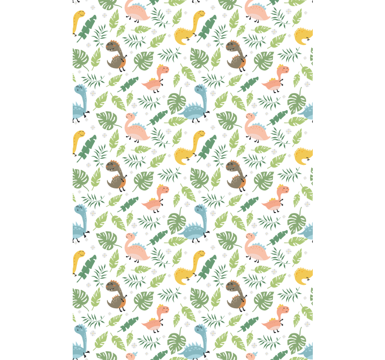 Papel tapiz dinosaurios pastel color bosque con dinosaurios - TenVinilo