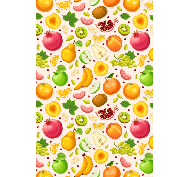 Papel tapiz cocina mezcla de frutas coloridas - TenVinilo