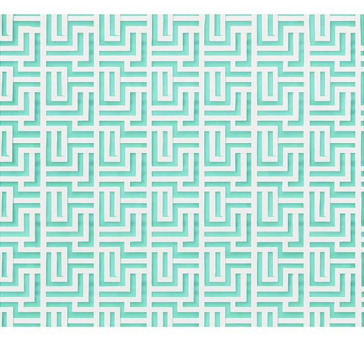 Papel tapiz comedor efecto cuadrados geométricos azules - TenVinilo