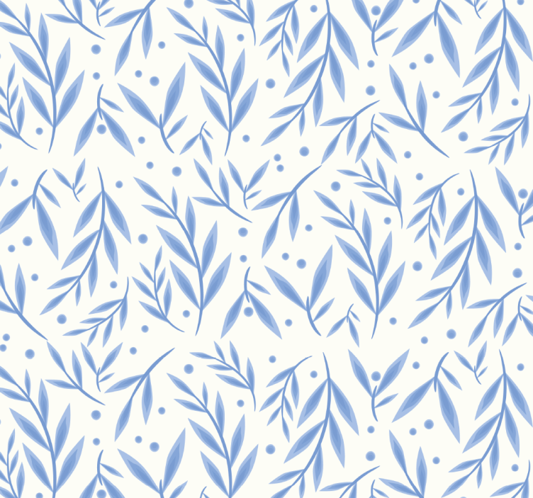 Papel tapiz baño patrón azul y blanco - TenVinilo