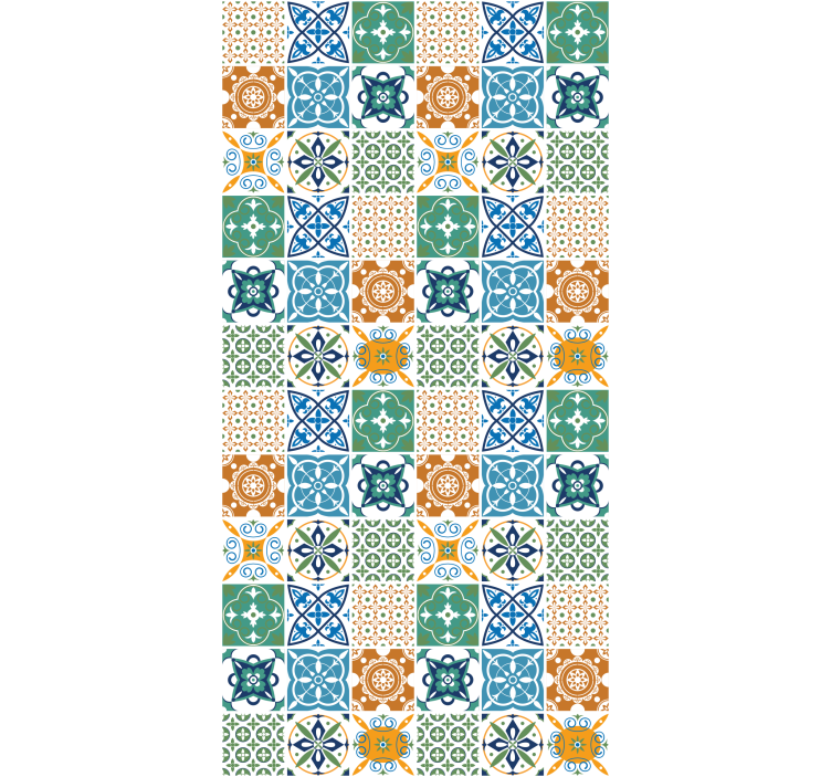 Papel tapiz cocina mezcla de azulejos porcelánicos - TenVinilo