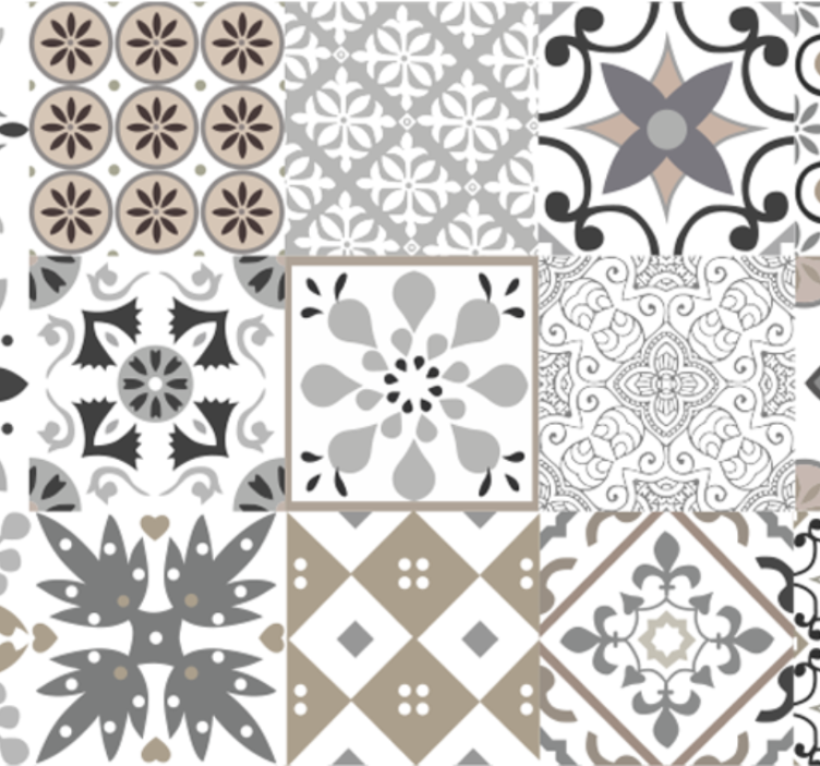 Papel tapiz cocina mosaico gris - TenVinilo