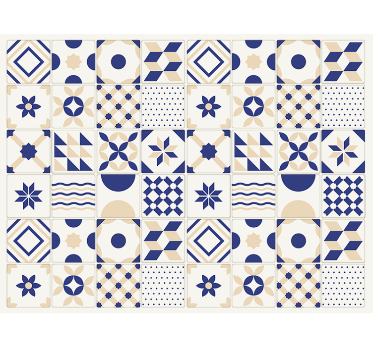 Papel tapiz cocina estilo azulejo cerámico - TenVinilo