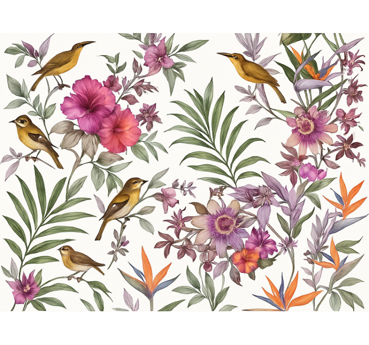 Papel tapiz recámara matrimonial bosque colorido - TenVinilo