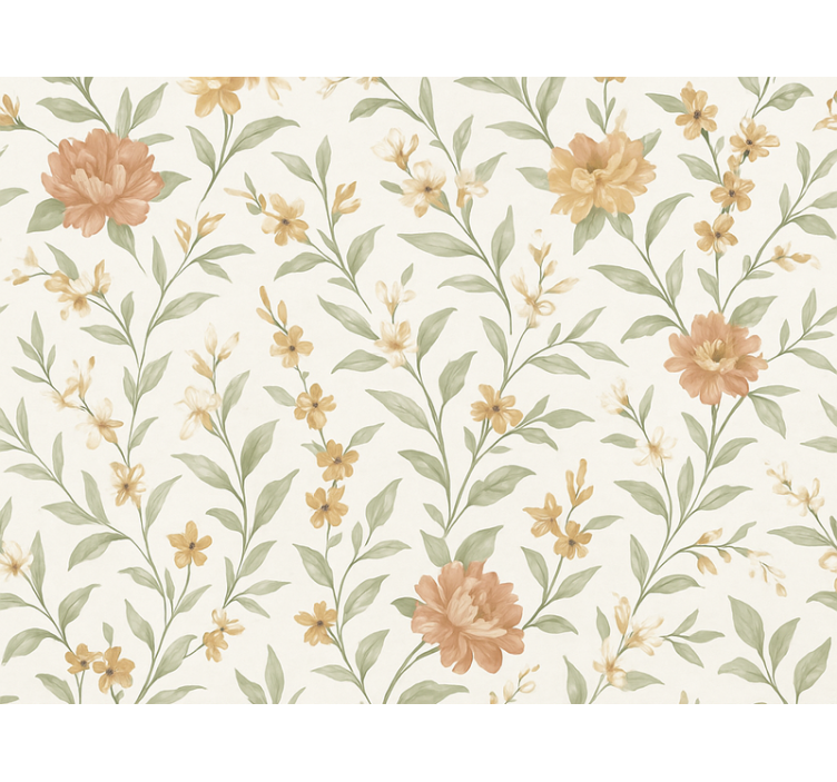 Papel tapiz recámara matrimonial flor asiática - TenVinilo