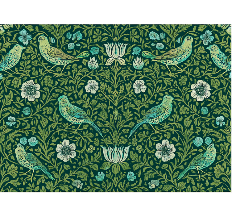 Papel tapiz recámara matrimonial floral y pájaro - TenVinilo