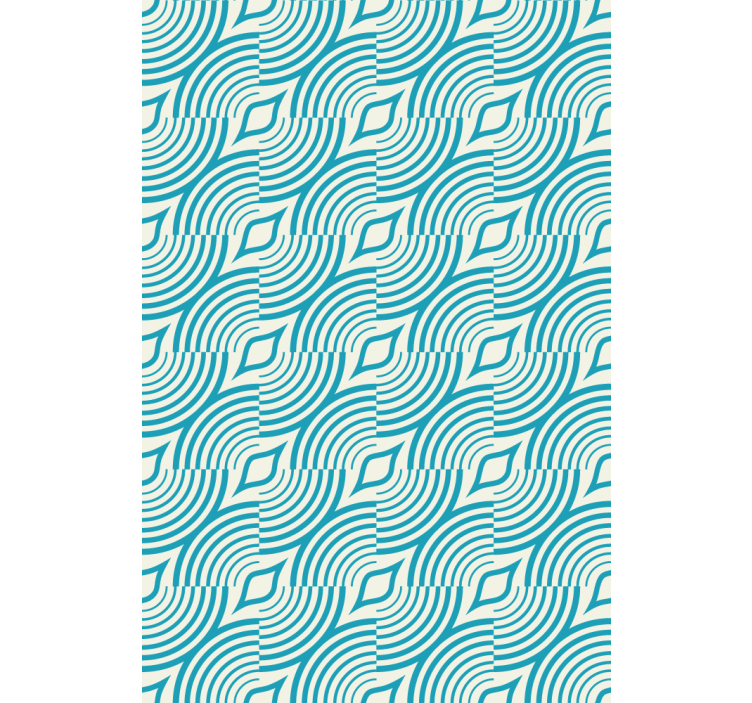 Papel tapiz floral líneas azules marinas - TenVinilo
