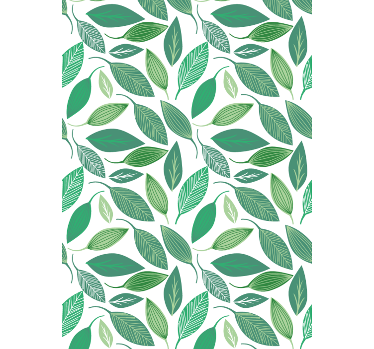Papel tapiz floral patrón natural de hojas verdes - TenVinilo
