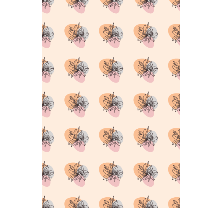 Papel tapiz floral par de flores minimalista - TenVinilo