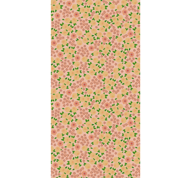 Papel tapiz floral diseño original en tonos durazno - TenVinilo
