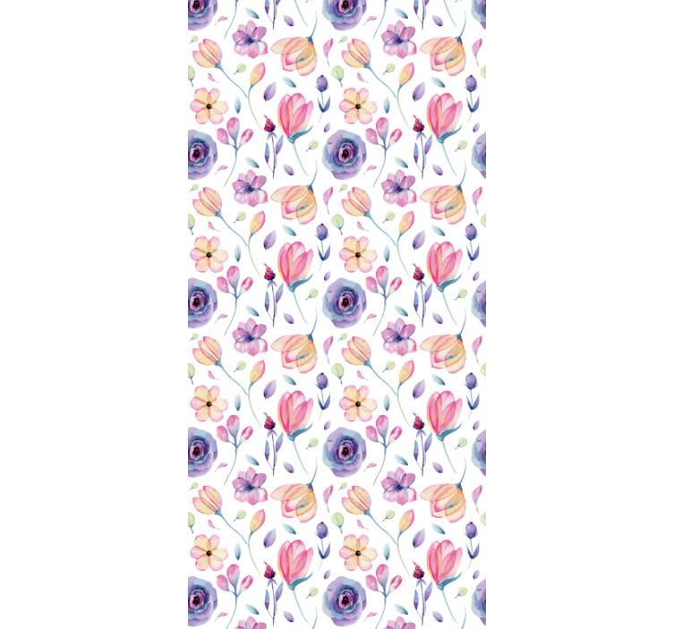 Papel tapiz floral patrón floral delicado morado - TenVinilo