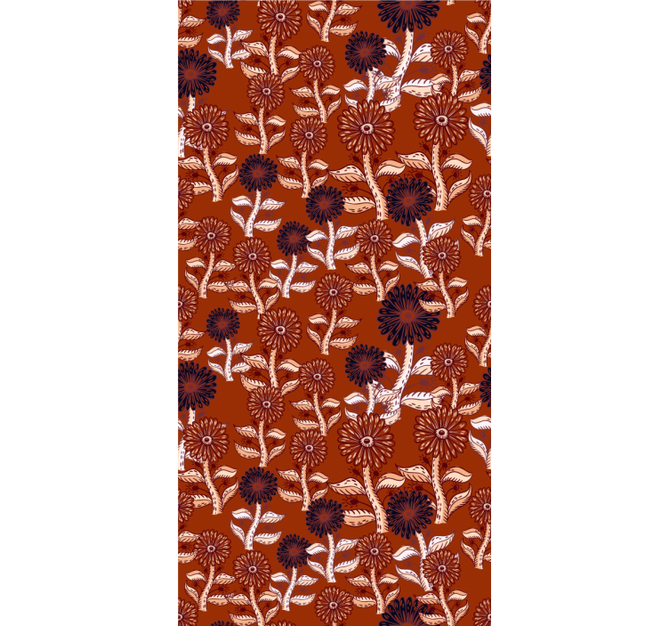 Papel tapiz floral diseño abstracto de girasol africano - TenVinilo