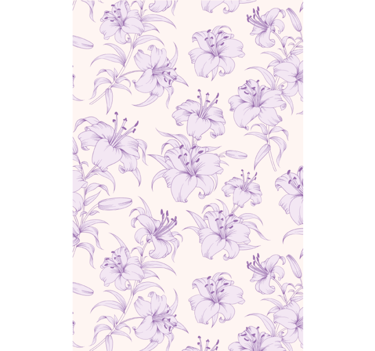 Papel tapiz floral diseño de lirios en flor - TenVinilo