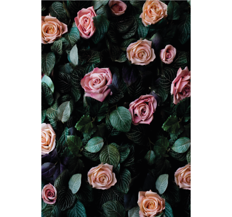 Papel tapiz floral flores de rosa roja - TenVinilo